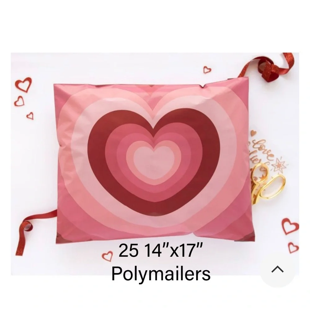 Buy Now 25 Hearts Polymailers Recyclable - Picture 1 of 6